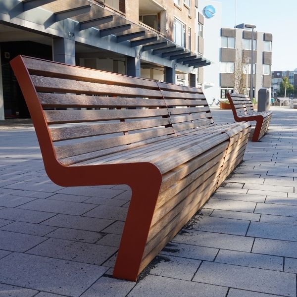 866607 straatmeubilair zitbanken draaibare stoelen